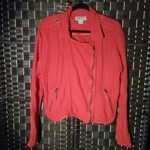 Lucky Brand Linen Blend Asymmetrical Moto Jacket